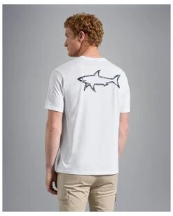 Paul&Shark Paul & Shark Mens Logo Badge T Shirt, White Tee -Boss Store paul shark mens logo badge t shirt white tee p42579 265144 image