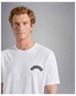 Paul&Shark Paul & Shark Mens Logo Badge T Shirt, White Tee -Boss Store paul shark mens logo badge t shirt white tee p42579 265148 image