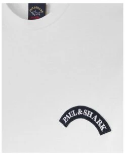 Paul&Shark Paul & Shark Mens Logo Badge T Shirt, White Tee -Boss Store paul shark mens logo badge t shirt white tee p42579 265152 image