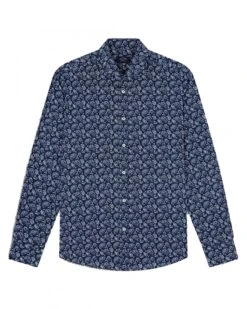 Paul&Shark Paul & Shark Mens Paisley Stretch Shirt Blue Floral