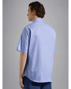 Paul&Shark Paul & Shark Mens Short Sleeved Oxford Shirt Sky Blue -Boss Store paul shark mens short sleeved oxford shirt sky blue p44701 282455 zoom