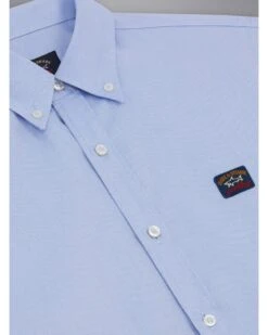 Paul&Shark Paul & Shark Mens Short Sleeved Oxford Shirt Sky Blue -Boss Store paul shark mens short sleeved oxford shirt sky blue p44701 282463 zoom