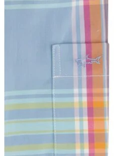 Paul&Shark Paul & Shark Mens Soft Touch Tartan Check Shirt Orange Turquoise -Boss Store paul shark mens soft touch tartan check shirt orange turquoise p44703 282700 zoom