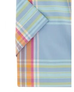 Paul&Shark Paul & Shark Mens Soft Touch Tartan Check Shirt Orange Turquoise -Boss Store paul shark mens soft touch tartan check shirt orange turquoise p44703 282704 zoom