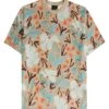 Paul Smith Mens Sea Floral Print T Shirt, Camel Tee