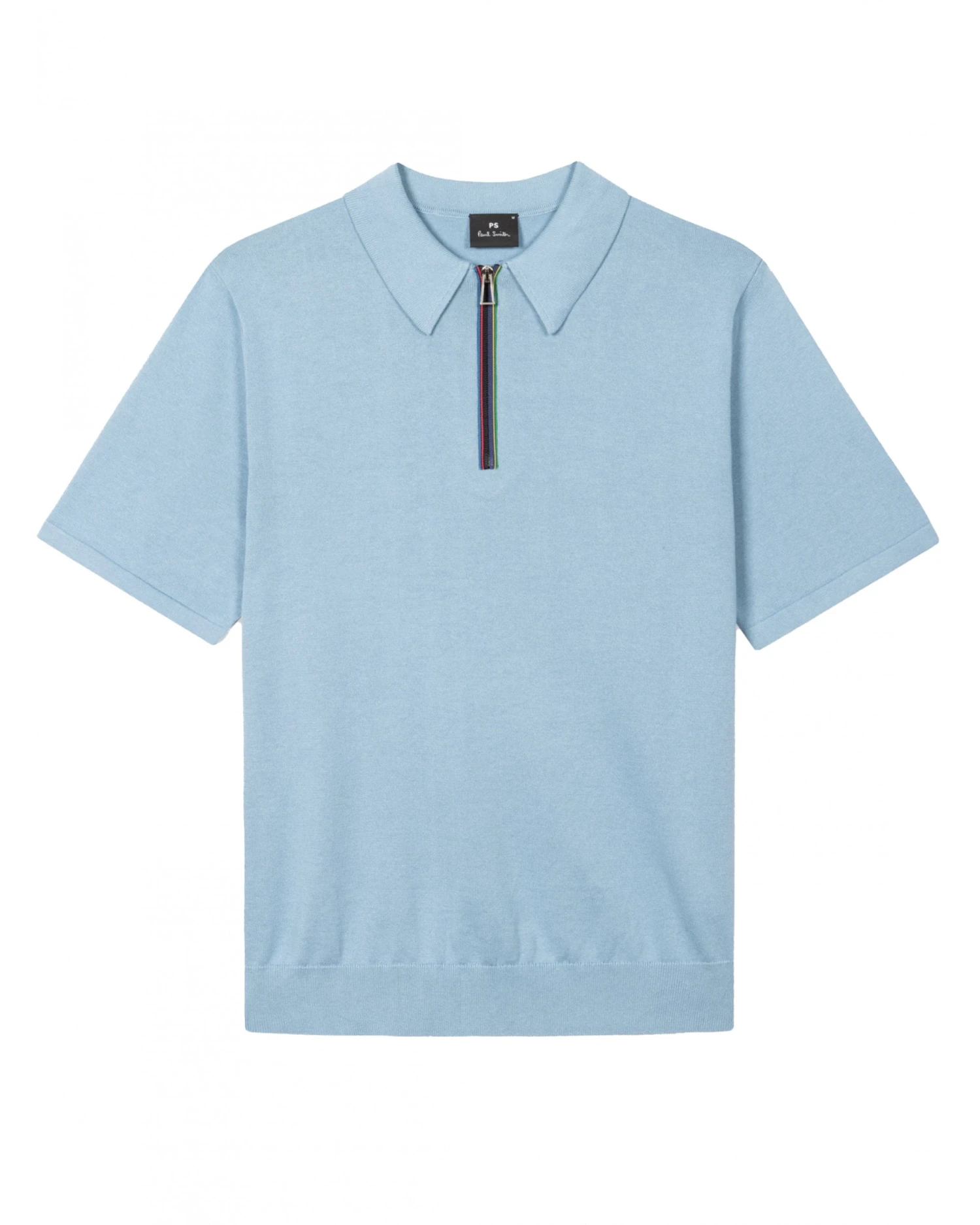 Paul Smith Mens Sky Blue Sports Stripe Placket Polo Shirt 1 Paul Smith Mens Sky Blue Sports Stripe Placket Polo Shirt