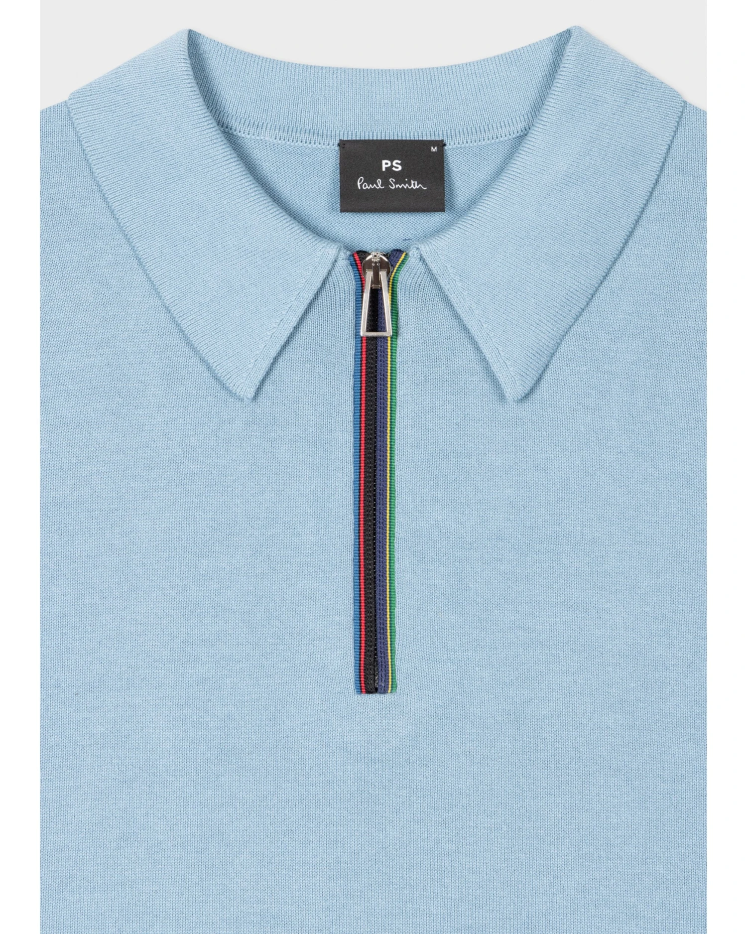 Paul Smith Mens Sky Blue Sports Stripe Placket Polo Shirt 2 Paul Smith Mens Sky Blue Sports Stripe Placket Polo Shirt - Image 2