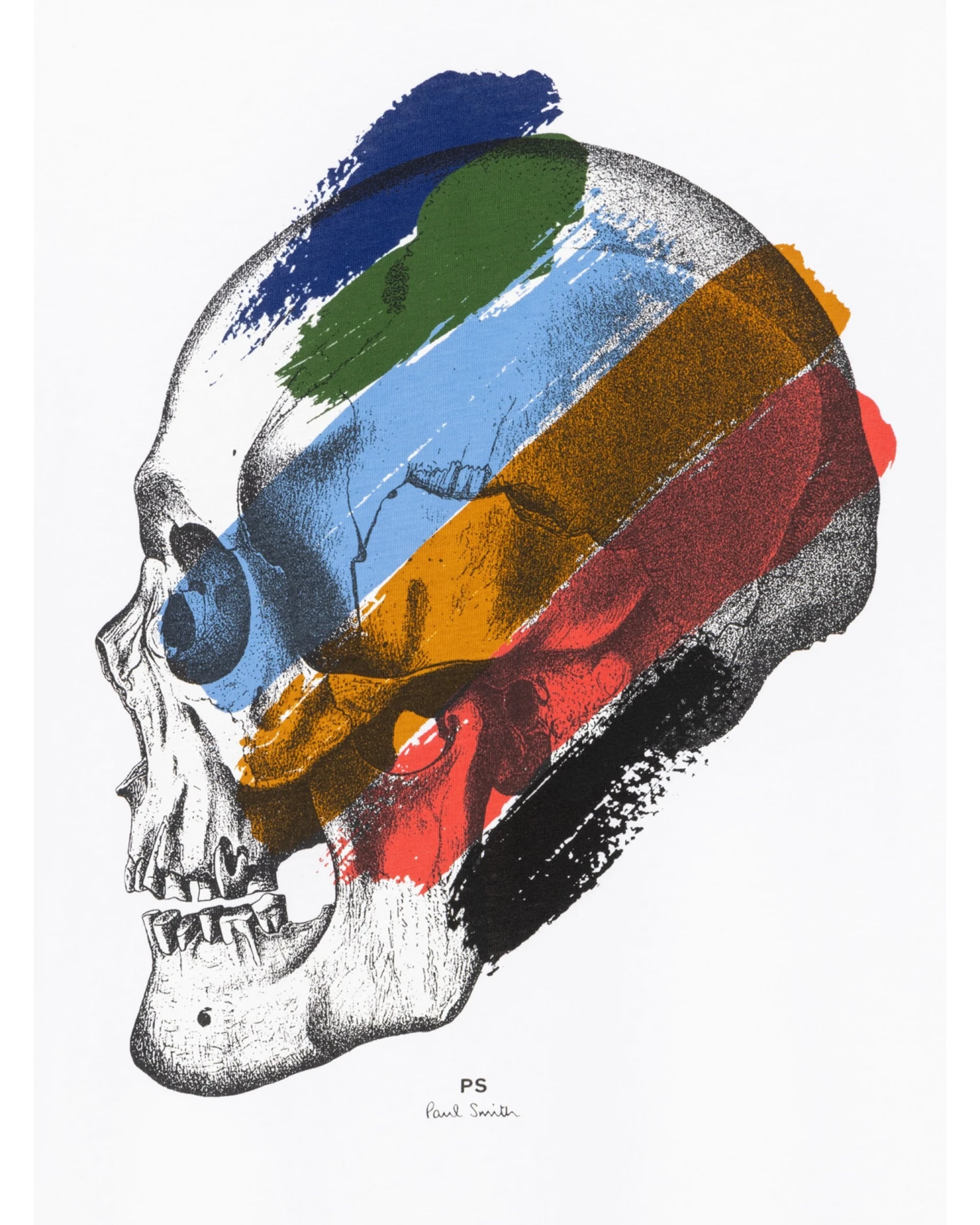 Paul Smith Mens Stripe Skull T-Shirt White 3 Paul Smith Mens Stripe Skull T-Shirt White - Image 3
