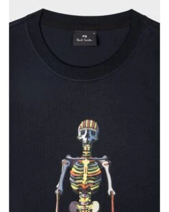 Paul Smith Mens Striped Skeleton Print T Shirt, Dark Navy Tee -Boss Store paul smith mens striped skeleton print t shirt dark navy tee p41543 259999 zoom