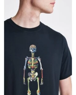 Paul Smith Mens Striped Skeleton Print T Shirt, Dark Navy Tee -Boss Store paul smith mens striped skeleton print t shirt dark navy tee p41543 260007 zoom