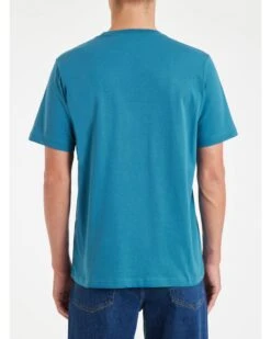 Paul Smith Mens Zebra Badge T-Shirt Mid Blue Teal -Boss Store paul smith mens zebra badge t shirt mid blue teal p44352 281037 zoom