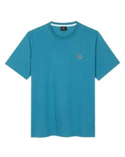 Paul Smith Mens Zebra Badge T-Shirt Mid Blue Teal