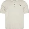 Paul Smith Mens Zebra Knit Polo Shirt Stone Grey
