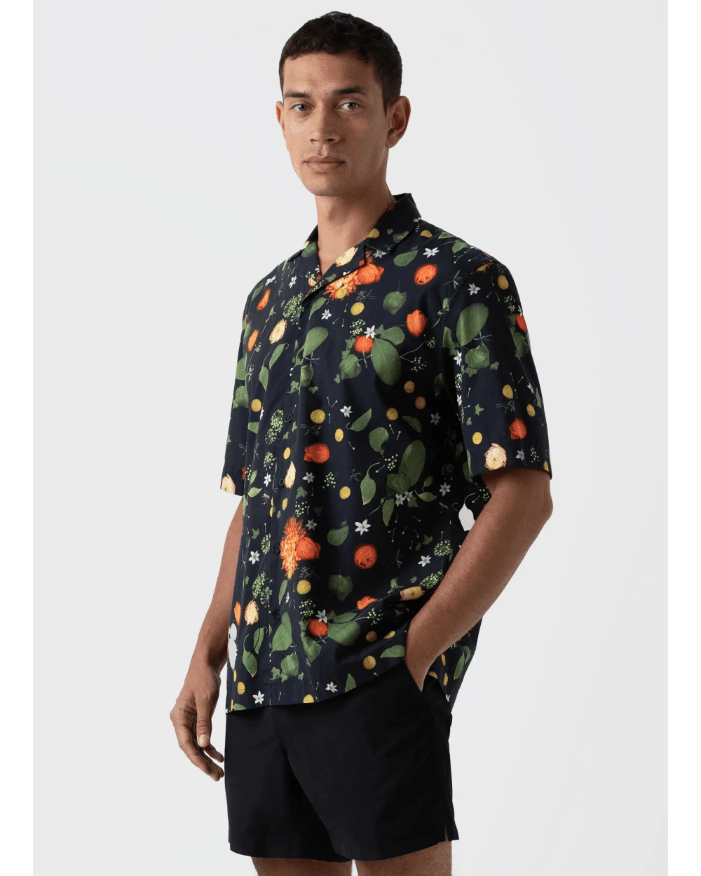 Sunspel Mens Charlotte Gosch Hedgerow Shirt Black 2 Sunspel Mens Charlotte Gosch Hedgerow Shirt Black - Image 2