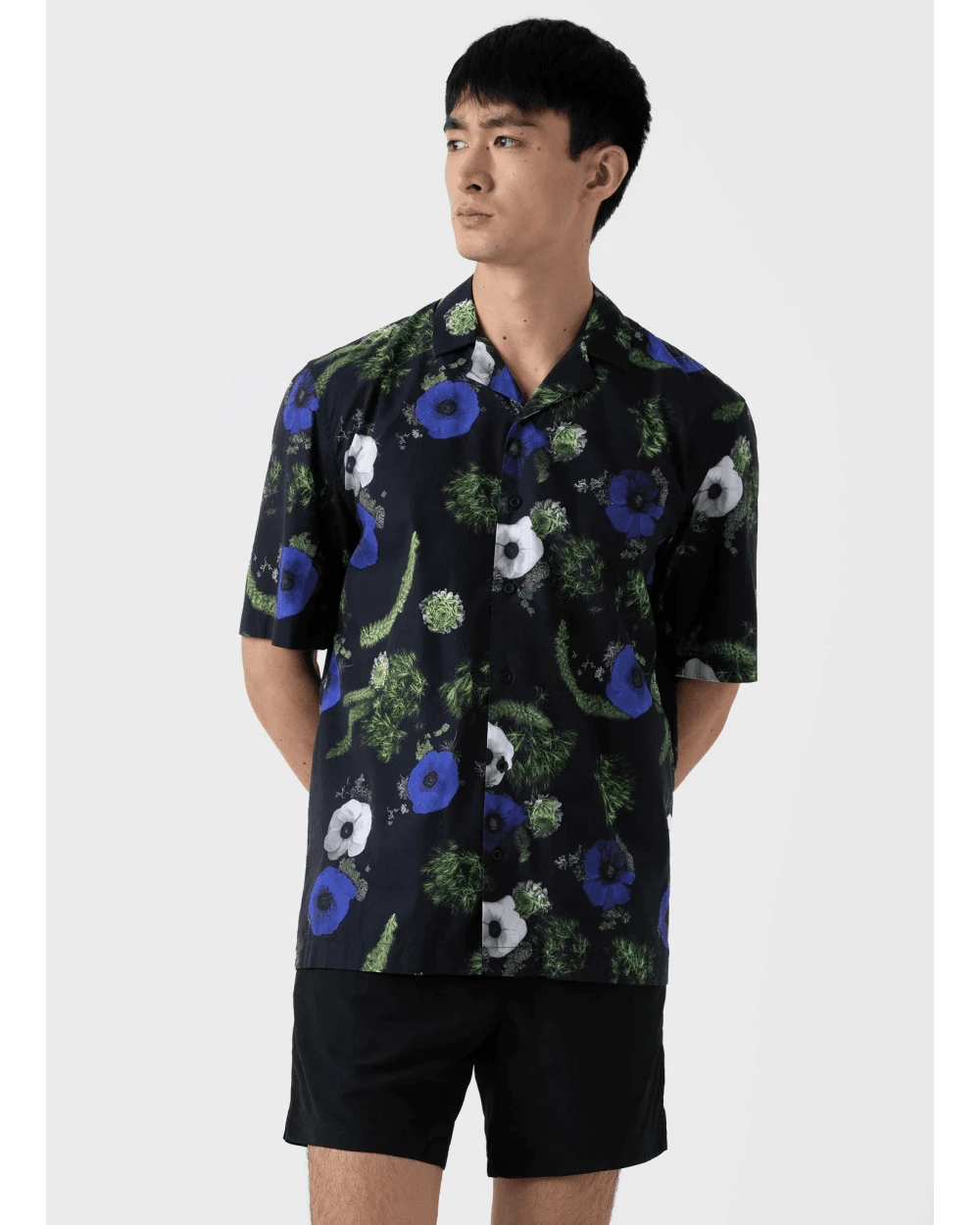 Sunspel Mens Charlotte Gosch Sea Moss Shirt Black 2 Sunspel Mens Charlotte Gosch Sea Moss Shirt Black - Image 2