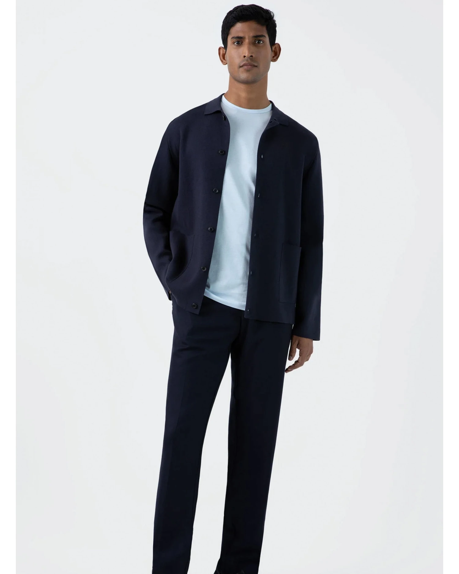 Sunspel Mens Classic T-Shirt Light Blue 3 Sunspel Mens Classic T-Shirt Light Blue - Image 3