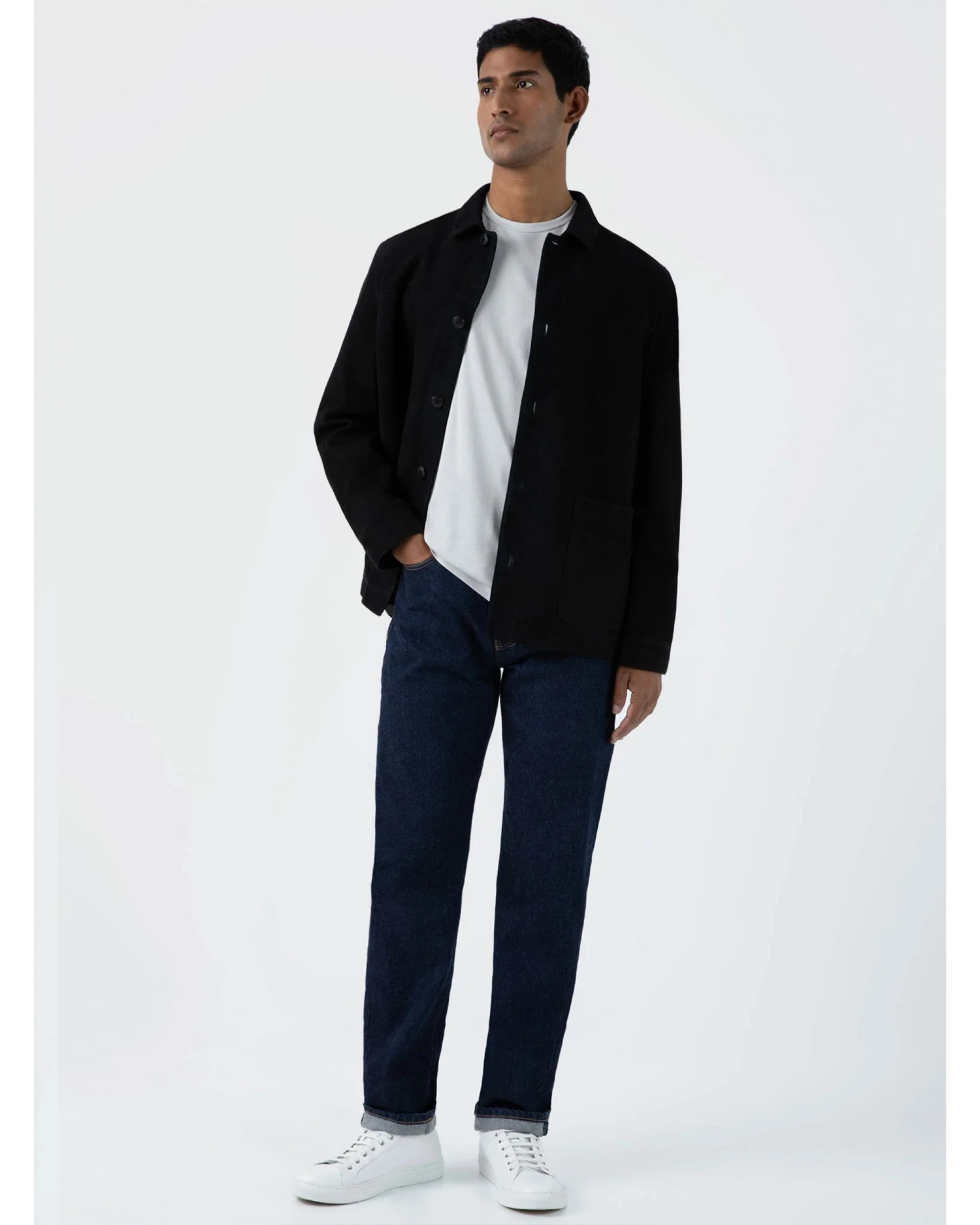 Sunspel Mens Classic T-Shirt Light Smoke Grey 3 Sunspel Mens Classic T-Shirt Light Smoke Grey - Image 3