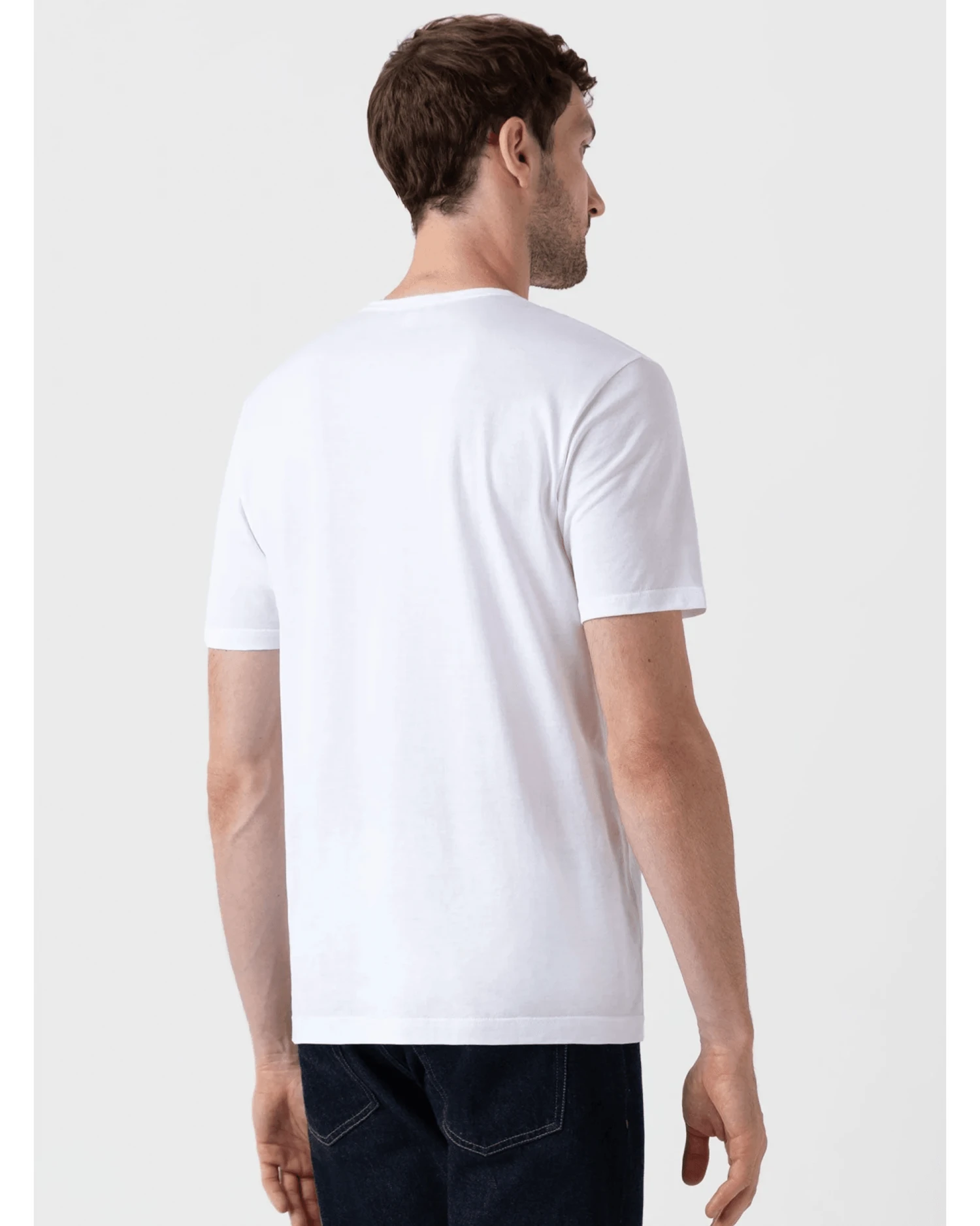 Sunspel Mens Classic T-Shirt White 3 Sunspel Mens Classic T-Shirt White - Image 3