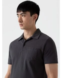 Boss Store -Boss Store sunspel mens riviera polo shirt charcoal grey p44688 281883 zoom