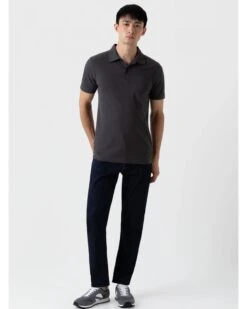 Sunspel Mens Riviera Polo Shirt Charcoal Grey -Boss Store sunspel mens riviera polo shirt charcoal grey p44688 281887 zoom