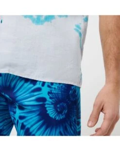 Vilebrequin Mens Charli Azure/White Snail Tie Dye Linen Bowling Shirt -Boss Store vilebrequin mens charli azure white snail tie dye linen bowling shirt p41174 239542 image