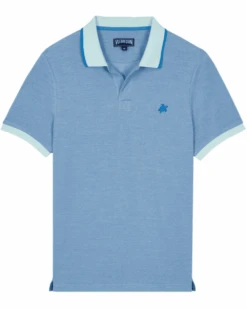 Vilebrequin Mens Contrast Pique Polo Shirt Blue