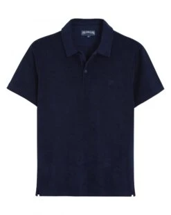 Vilebrequin Mens Phoenix Navy Blue Terry Cotton Polo Shirt