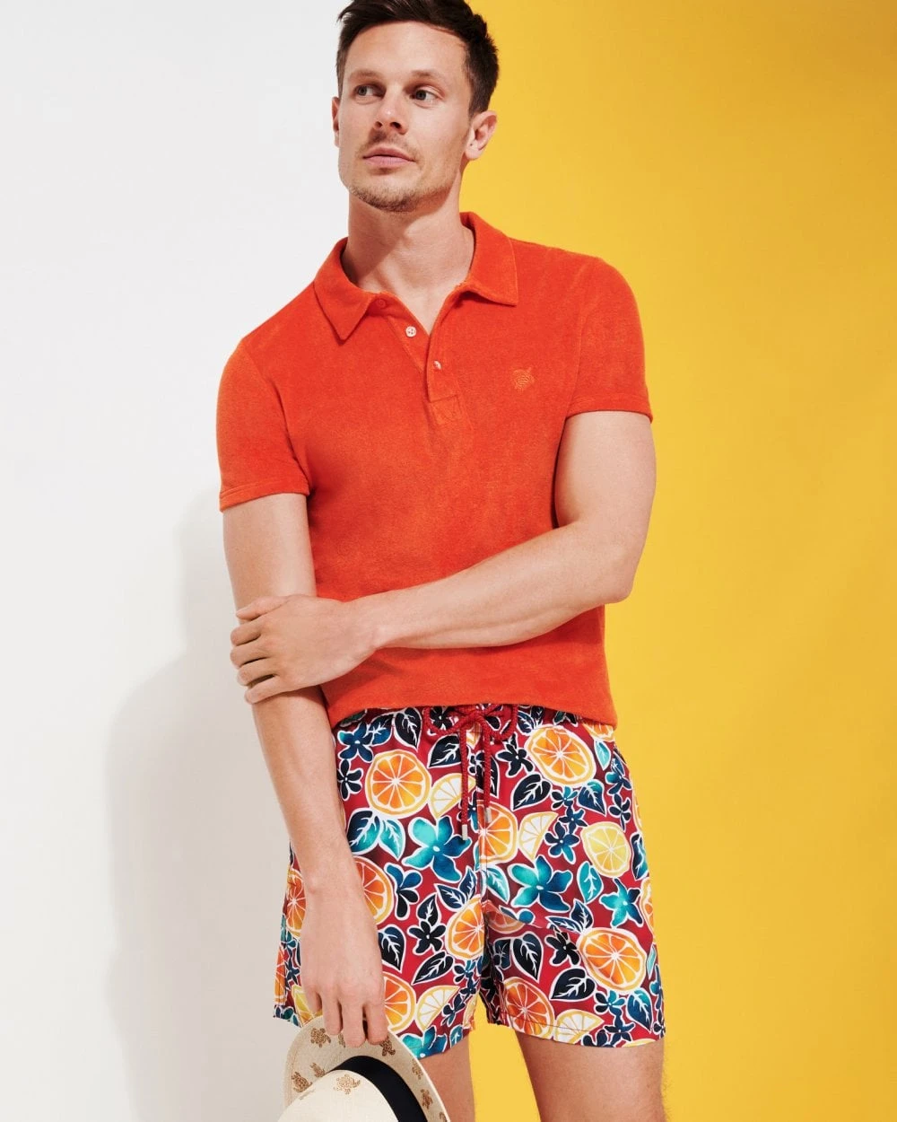 Vilebrequin Mens Presse Citron Swim Shorts, Burgundy Swimming Trunks 2 Vilebrequin Mens Presse Citron Swim Shorts, Burgundy Swimming Trunks - Image 2