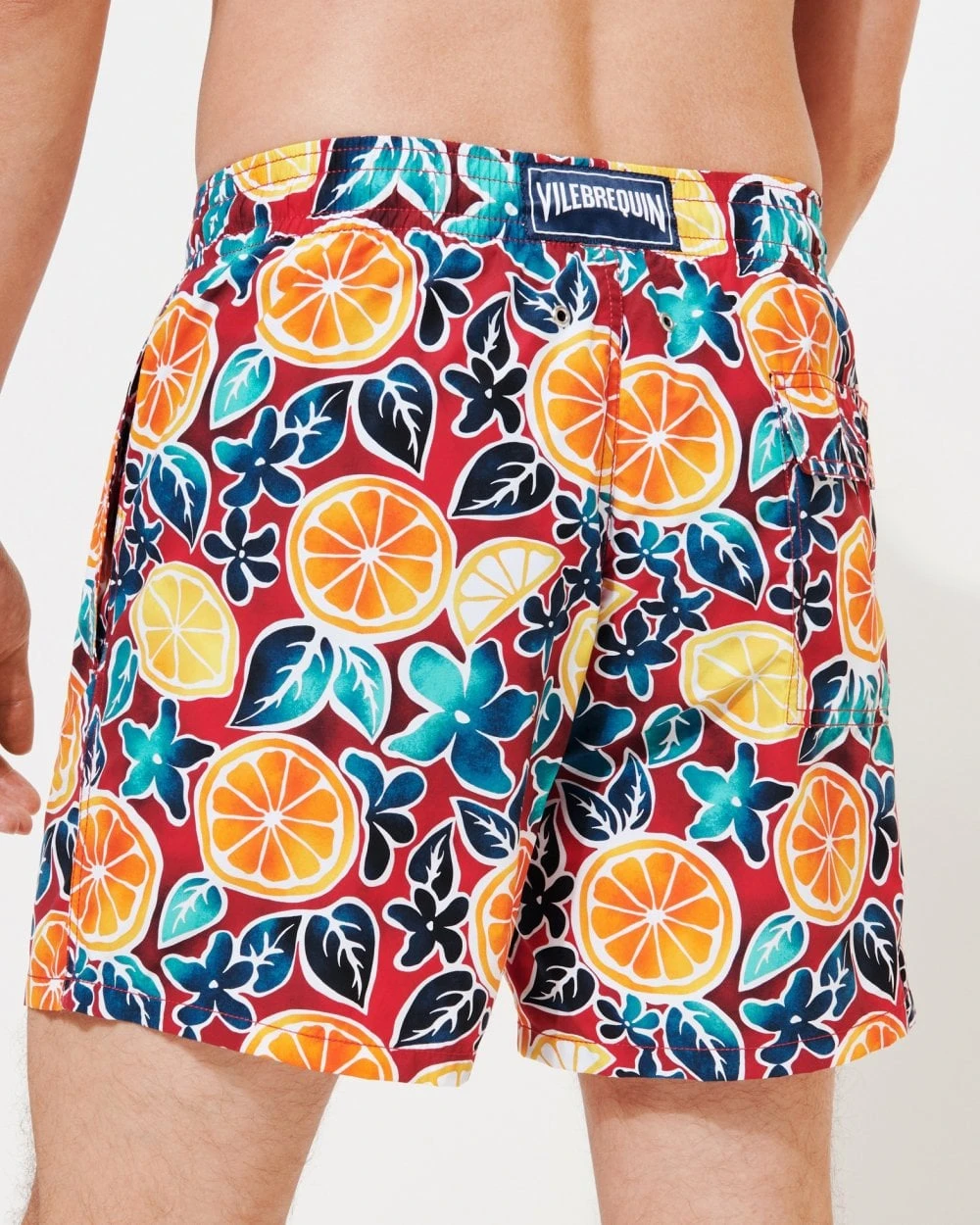 Vilebrequin Mens Presse Citron Swim Shorts, Burgundy Swimming Trunks 5 Vilebrequin Mens Presse Citron Swim Shorts, Burgundy Swimming Trunks - Image 5