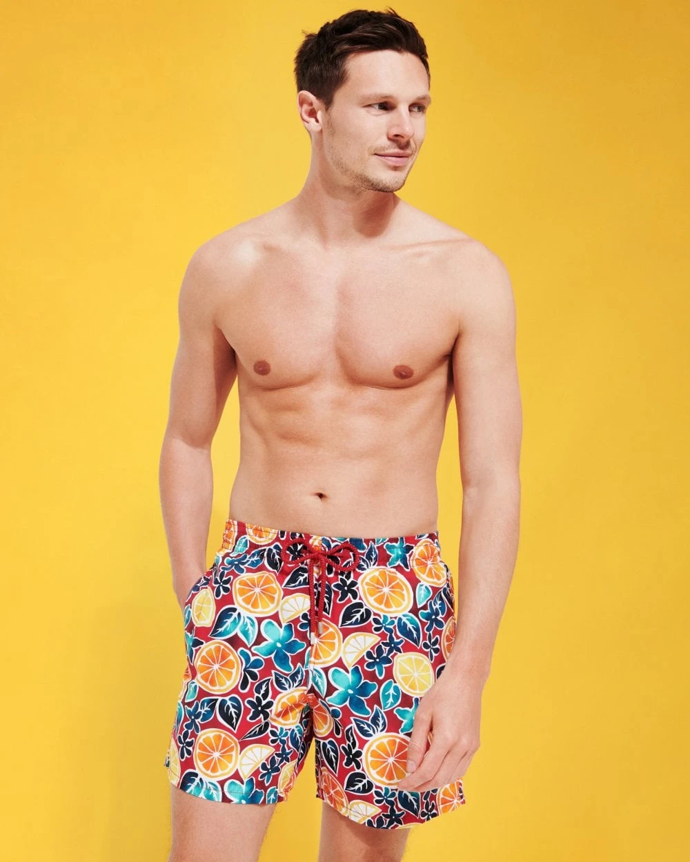 Vilebrequin Mens Presse Citron Swim Shorts, Burgundy Swimming Trunks 6 Vilebrequin Mens Presse Citron Swim Shorts, Burgundy Swimming Trunks - Image 6