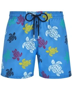 Vilebrequin Mens Rondes Des Tortues Swimshorts Earthenware Blue